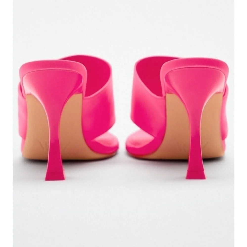 Zara Satin effect high heel sandals Sz-7.5